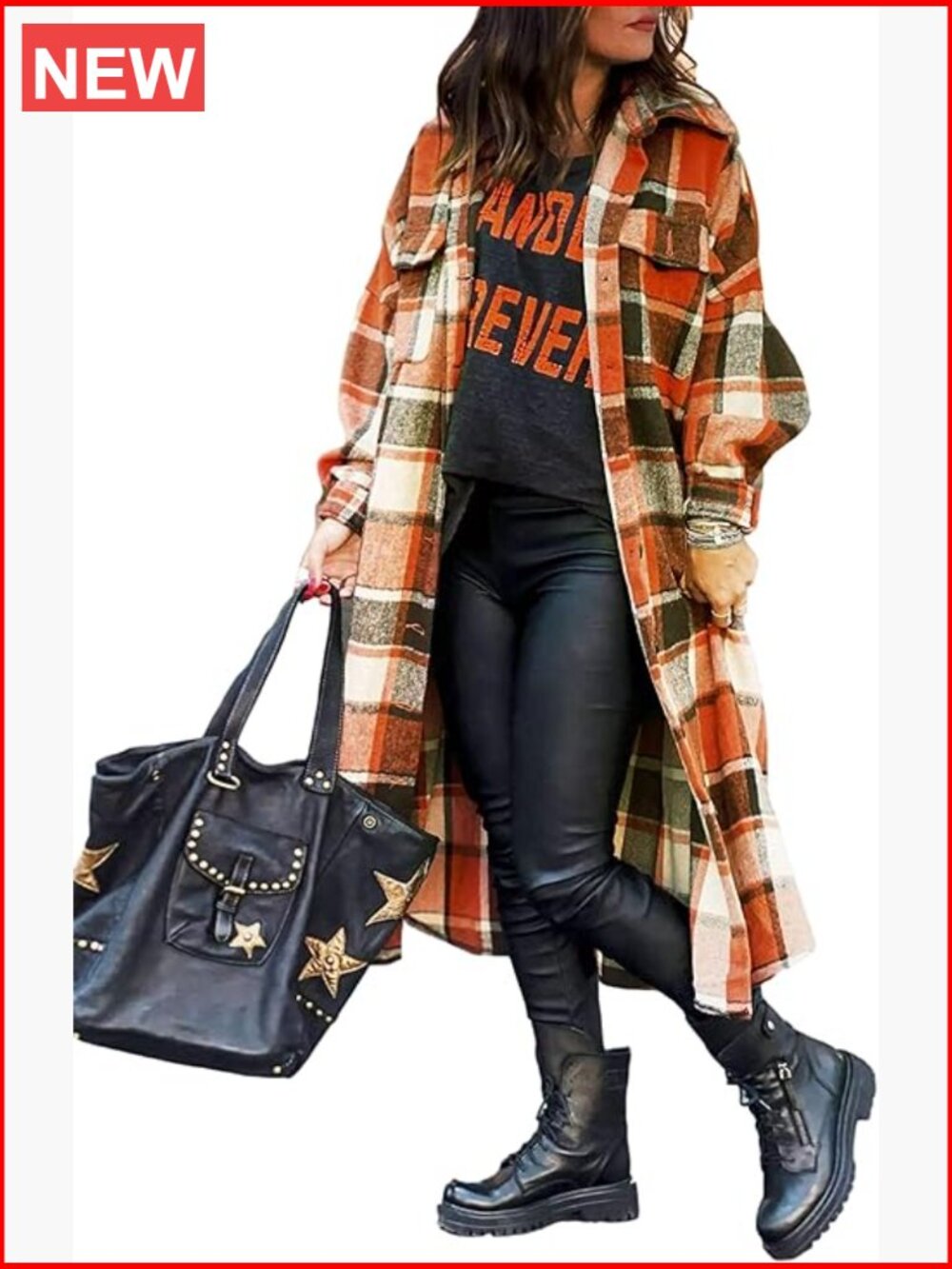 Wool Blend Plaid Trench Coat with Button Front and Chest Pockets